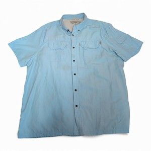 Field & Stream Men's Blue Short-Sleeve Button-Down‎ Shirt XXL (Big & Tall)